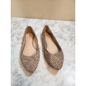 Old Navy Women's Leopard Print Faux-Suede Pointy Ballet Flats‎ Shoes Size 10